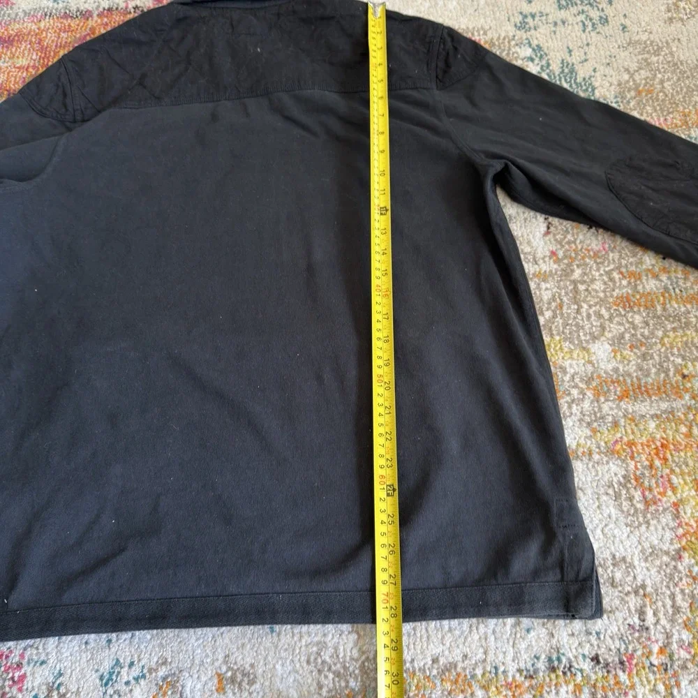 Vintage Polo Ralph Lauren RLPC Crest Quilted Lace-Up Rugby Shirt Black Men's XL